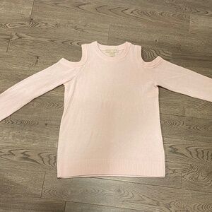 Michael Kors Pink Knitted Cut Out Sweater Size S